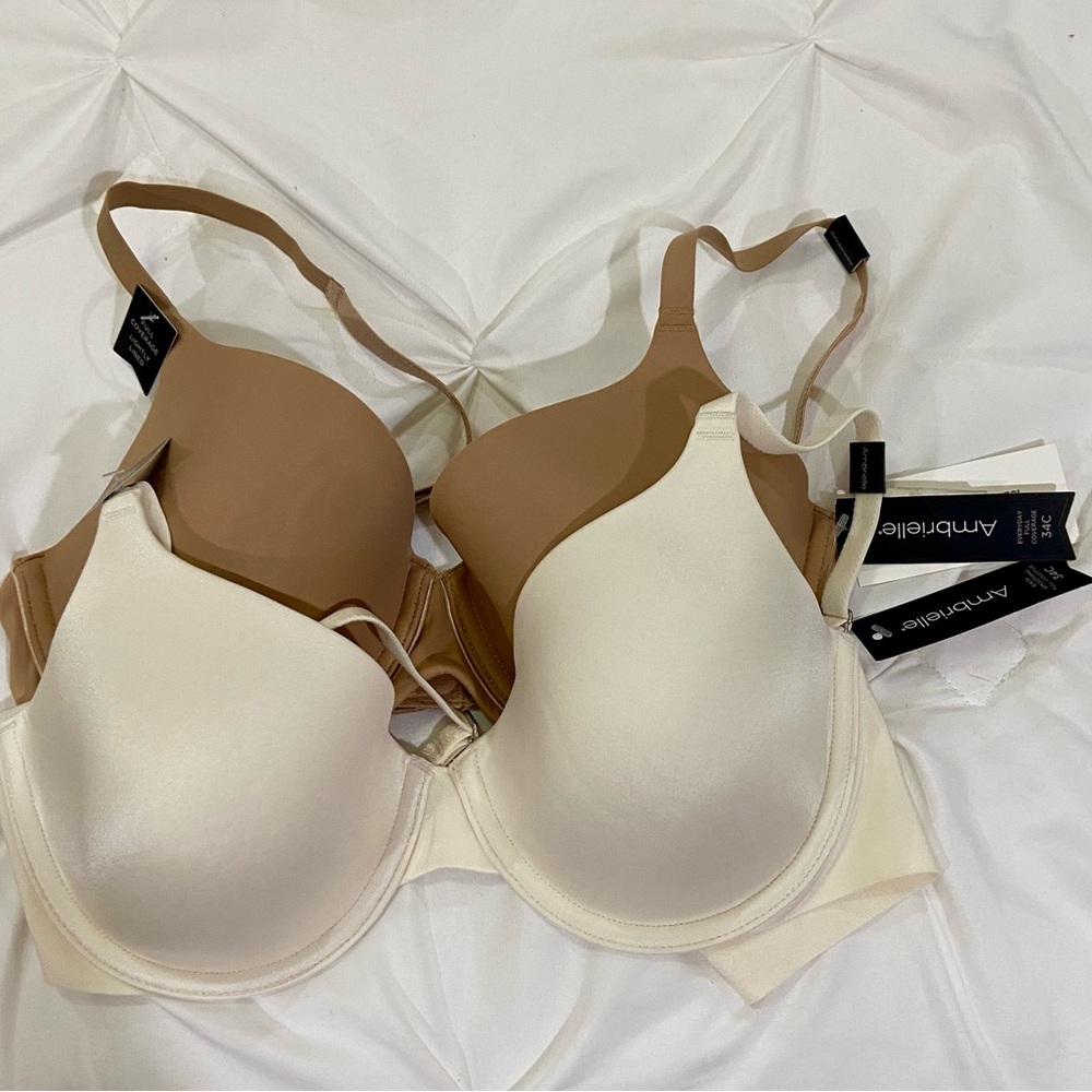 2 Ambrielle Everyday Full Coverage Bras 34C NEW WITH TAGS